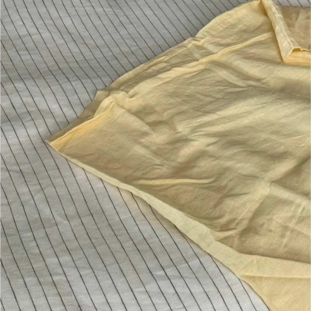 Butter Yellow Linen Euro Pillowcases (2) - Picture 4 of 5